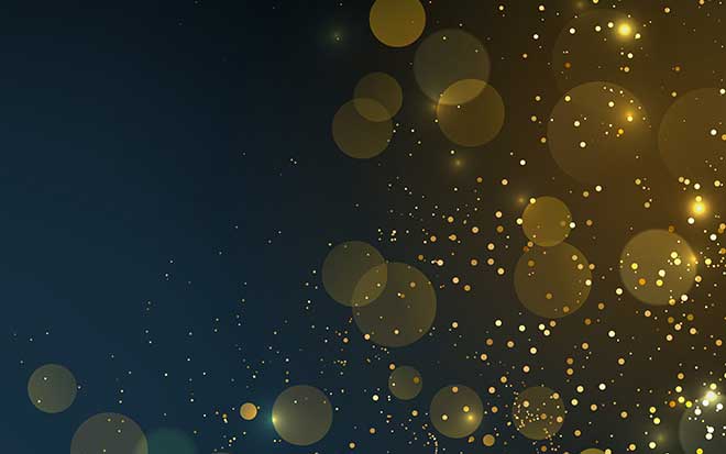 Sparkles against a dark background.