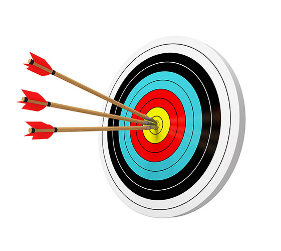 Image of arrows hitting an archery target